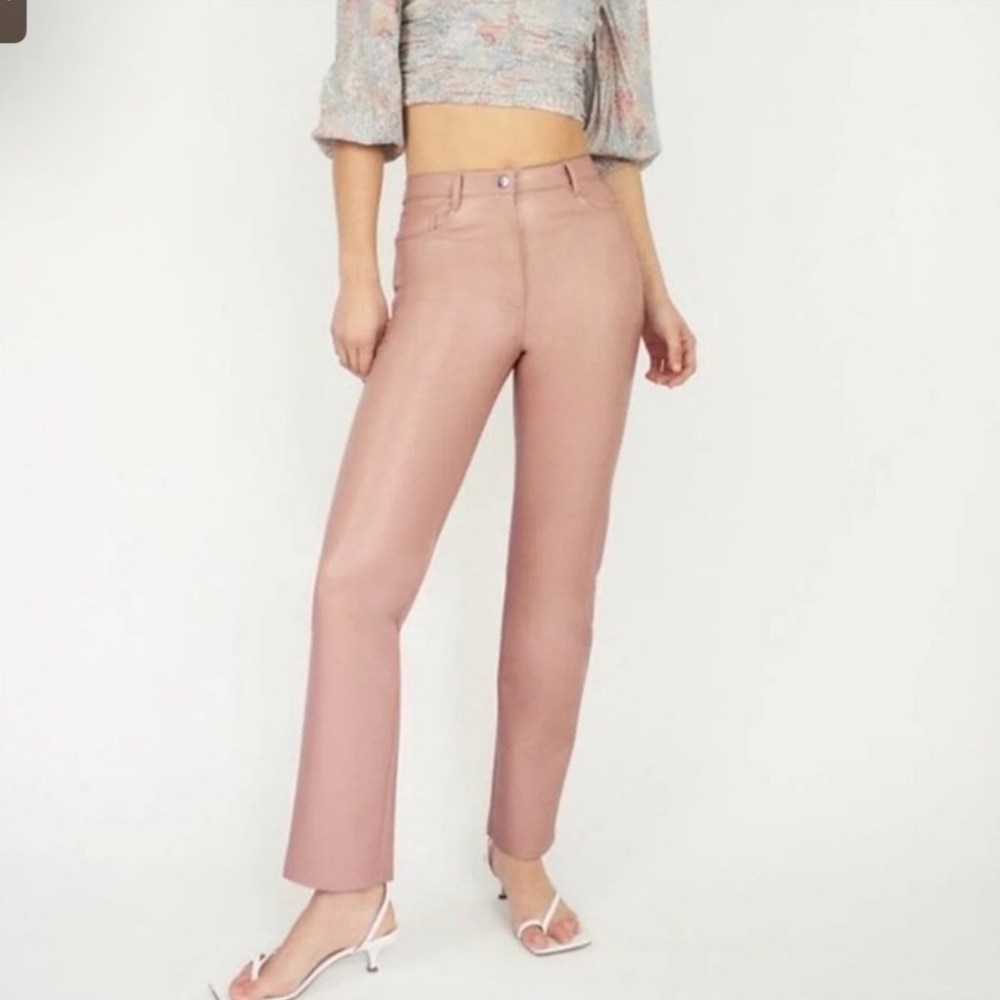 Aritzia Wilfred Tge Melina Vegan Leather Pants in Tuscany Rise Size 10 NWT